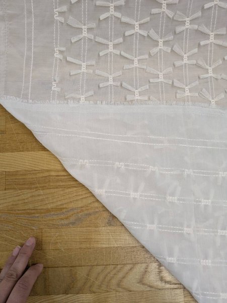 画像5: 生地：ポリエステル100％ シフォンリボン装飾（生成り） (5)