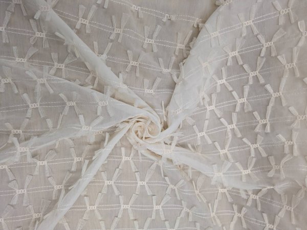 画像6: 生地：ポリエステル100％ シフォンリボン装飾（生成り） (6)