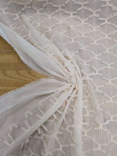 画像7: 生地：ポリエステル100％ シフォンリボン装飾（生成り） (7)