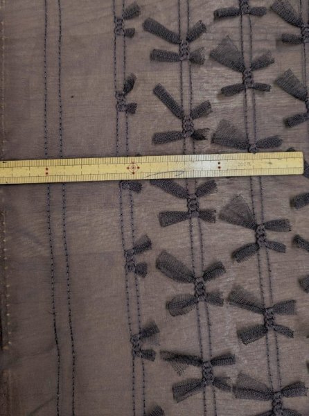 画像3: 生地：ポリエステル100％ シフォンリボン装飾（茶） (3)