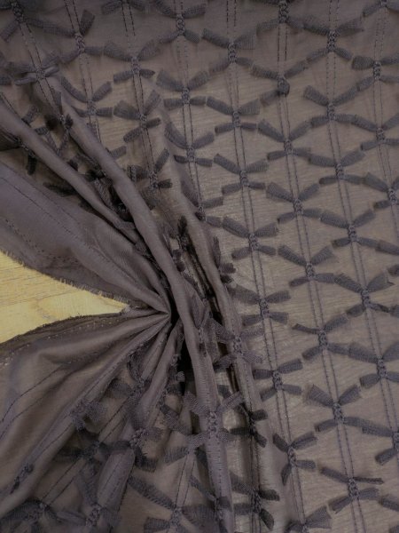 画像6: 生地：ポリエステル100％ シフォンリボン装飾（茶） (6)