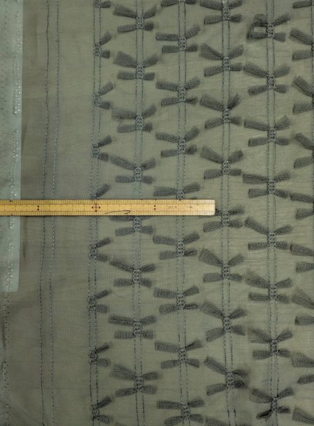 画像2: 生地：ポリエステル100％ シフォンリボン装飾（緑） (2)