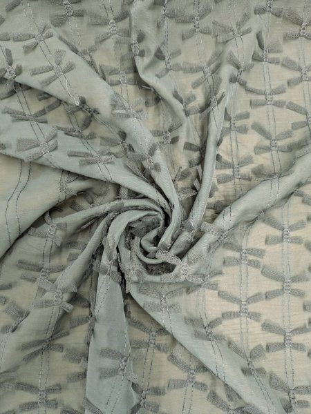 画像7: 生地：ポリエステル100％ シフォンリボン装飾（緑） (7)