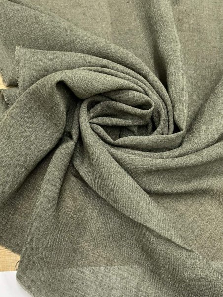 画像7: 生地：リネンライクシアーブラウス地（カーキ） (7)