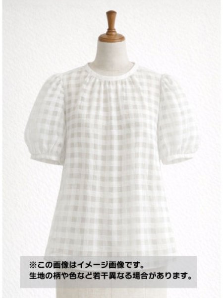 画像1: 生地：ポリエステル100％シアーギンガムチェック（白） (1)
