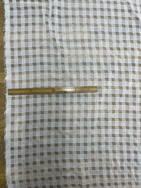 画像2: 生地：ポリエステル100％シアーギンガムチェック（白） (2)