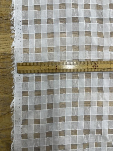 画像3: 生地：ポリエステル100％シアーギンガムチェック（白） (3)