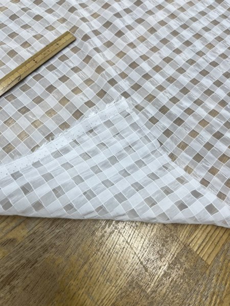 画像4: 生地：ポリエステル100％シアーギンガムチェック（白） (4)