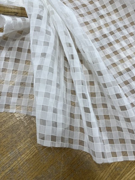 画像6: 生地：ポリエステル100％シアーギンガムチェック（白） (6)