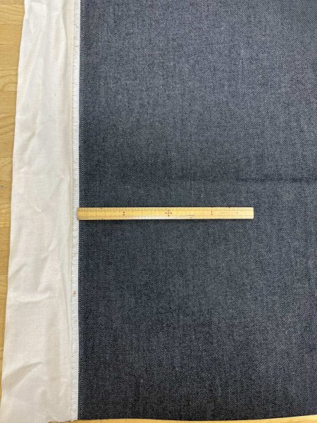 画像2: 生地：デニムネイビー 裏シーチング貼りデニム（裏：生成） (2)