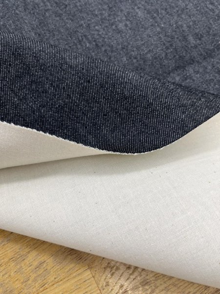 画像5: 生地：デニムネイビー 裏シーチング貼りデニム（裏：生成） (5)