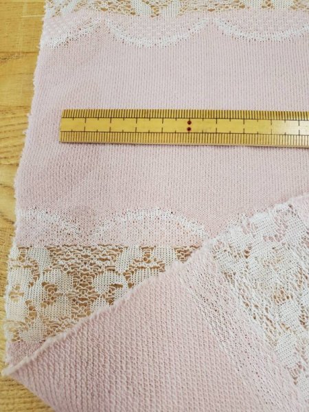 画像2: 生地:太ボーダーレースニット(ピンク) (2)