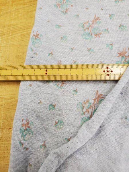 画像2: 生地:綿花柄天竺(グレー/グリーン) (2)