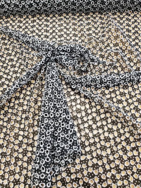 画像3: 生地:水玉柄薄手綿ローン(レース加工) (3)