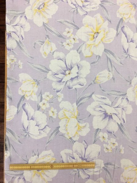 画像2: 生地:花柄綿麻プリント (2)