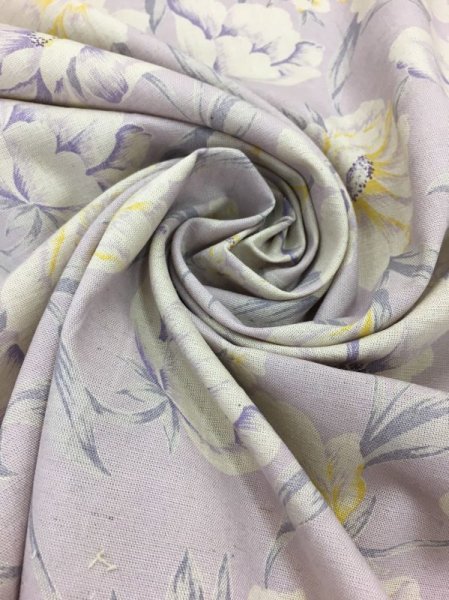 画像5: 生地:花柄綿麻プリント (5)
