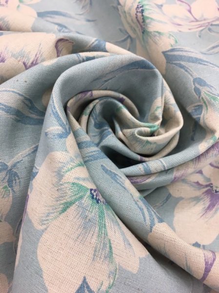 画像9: 生地:花柄綿麻プリント (9)