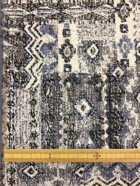 画像2: 生地:アジアン柄ストレッチ(ベージュ/黒) (2)