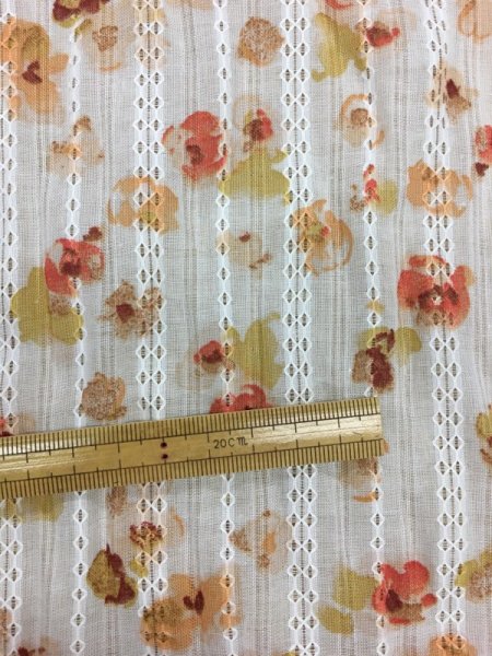 画像3: 生地:水彩花柄ドビーストライプ (3)