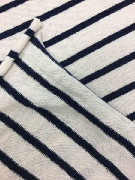 画像3: 生地:ボーダー天竺(生成/紺) (3)