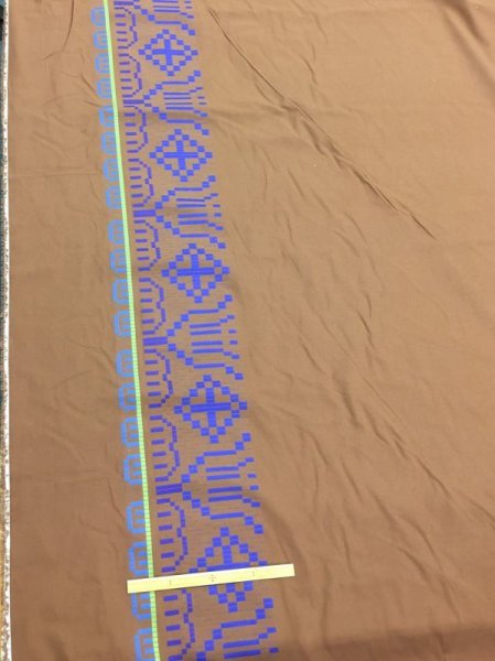 画像2: 生地:クロスステッチ風刺繍生地(レンガ) (2)