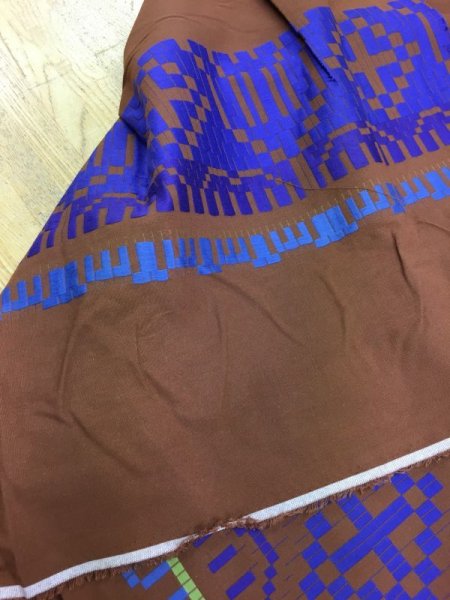 画像5: 生地:クロスステッチ風刺繍生地(レンガ) (5)