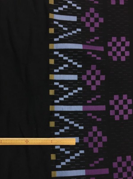 画像2: 生地:クロスステッチ風刺繍生地(紺) (2)