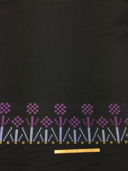 画像3: 生地:クロスステッチ風刺繍生地(紺) (3)