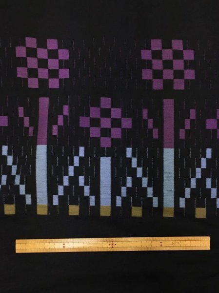 画像4: 生地:クロスステッチ風刺繍生地(紺) (4)