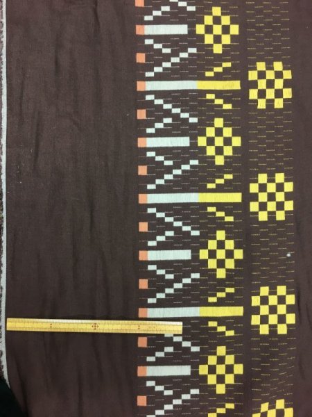 画像2: 生地:クロスステッチ風刺繍生地(茶) (2)