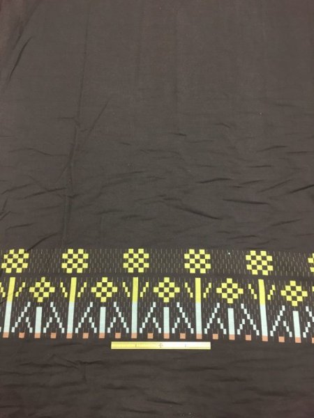 画像4: 生地:クロスステッチ風刺繍生地(茶) (4)