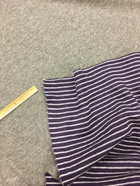 画像5: 生地:ボーダー柄両面ニット(ベージュ/紫) (5)