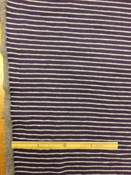 画像3: 生地:ボーダー柄両面ニット(ベージュ/紫) (3)