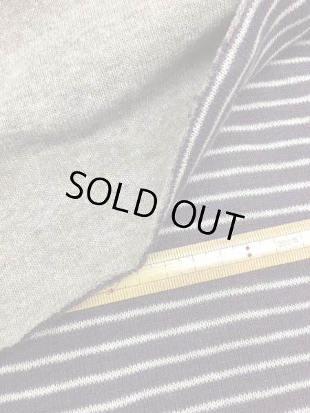 画像4: 生地：ボーダー柄両面ニット（ベージュ／紫） (4)