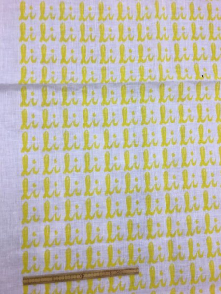 画像2: 生地:総柄麻プリント(黄色)1パネル88×148 (2)