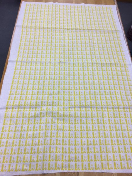 画像3: 生地:総柄麻プリント(黄色)1パネル88×148 (3)