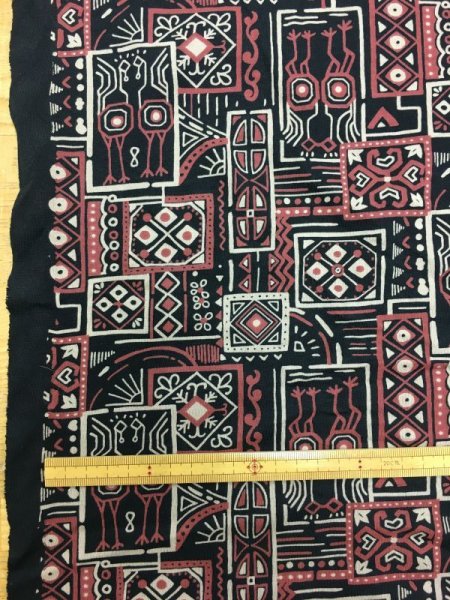 画像2: 生地:エスニック柄天竺(黒) (2)