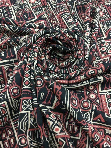 画像4: 生地:エスニック柄天竺(黒) (4)