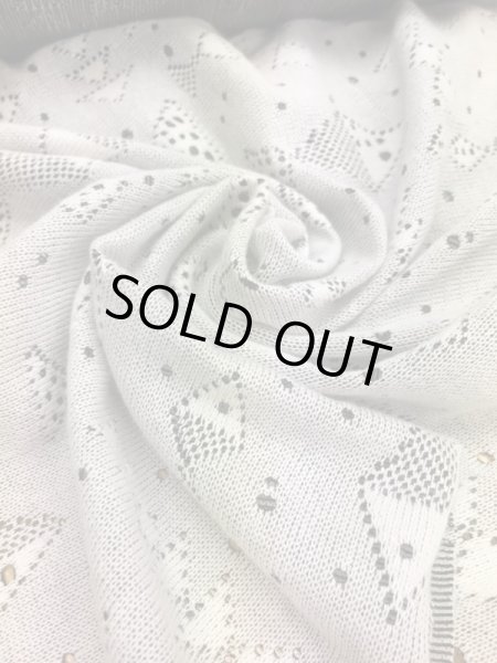 画像5: 生地:魚柄穴あき加工綿ニット(白) (5)