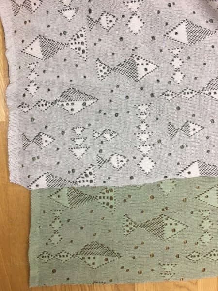 画像6: 生地:魚柄穴あき加工綿ニット(緑) (6)