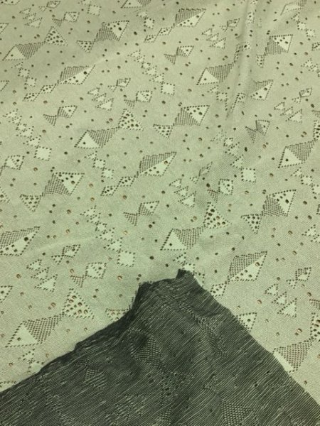 画像3: 生地:魚柄穴あき加工綿ニット(緑) (3)