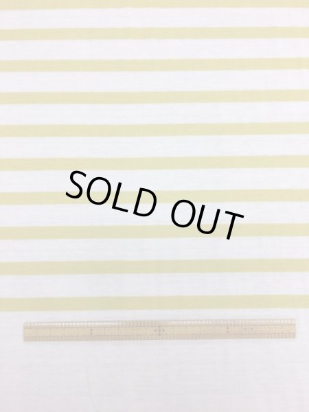 画像2: 生地:綿ボーダー75cmパネル(グレー/黄色) (2)