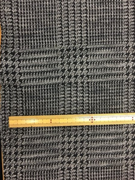 画像2: 生地:グレンチェックウールニット(黒) (2)