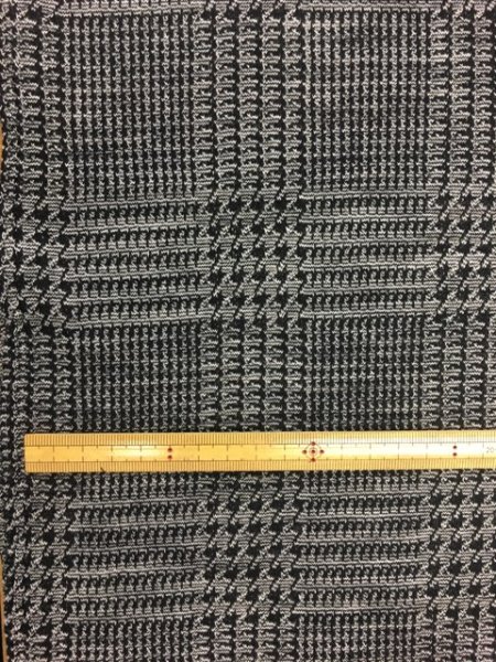 画像3: 生地:グレンチェックウールニット(黒) (3)