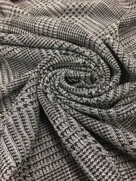 画像5: 生地:グレンチェックウールニット(黒) (5)