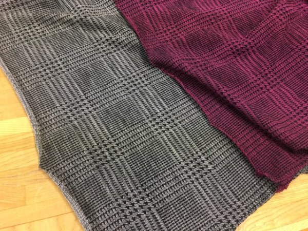 画像7: 生地:グレンチェックウールニット(黒) (7)