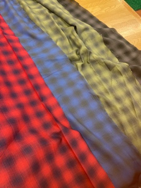 画像9: 生地:オーブレチェック薄手綿(赤/紺) (9)
