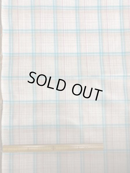 画像1: 生地:ラミネート加工チェック柄大(青) (1)