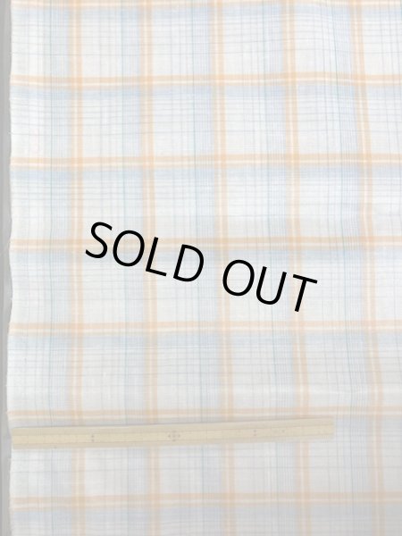 画像1: 生地：ラミネート加工チェック柄大（オレンジ） (1)