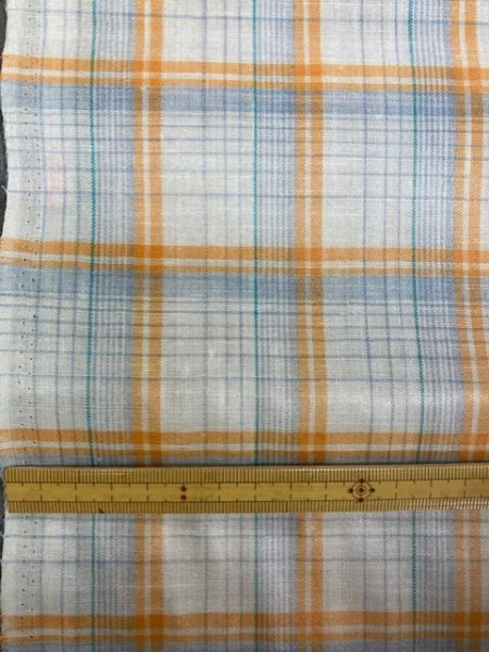 画像2: 生地:ラミネート加工チェック柄大(オレンジ) (2)